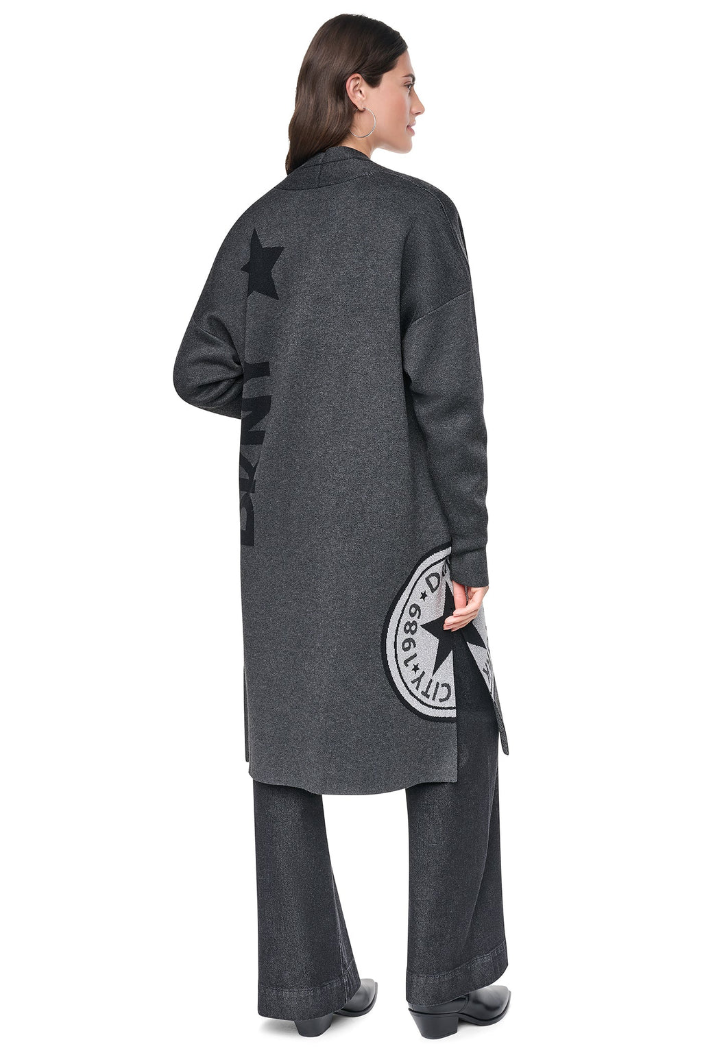 OVERSIZED METALLIC PATCH CARDIGAN