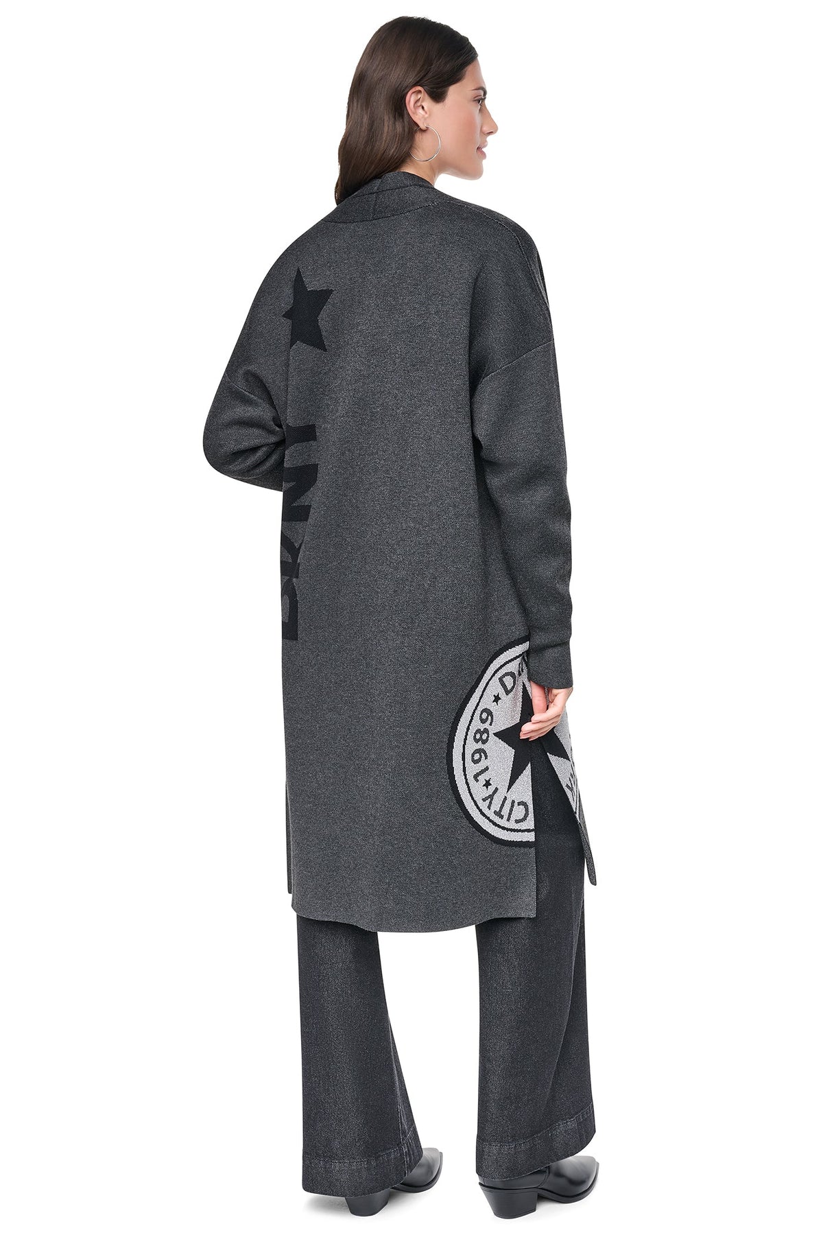 OVERSIZED METALLIC PATCH CARDIGAN