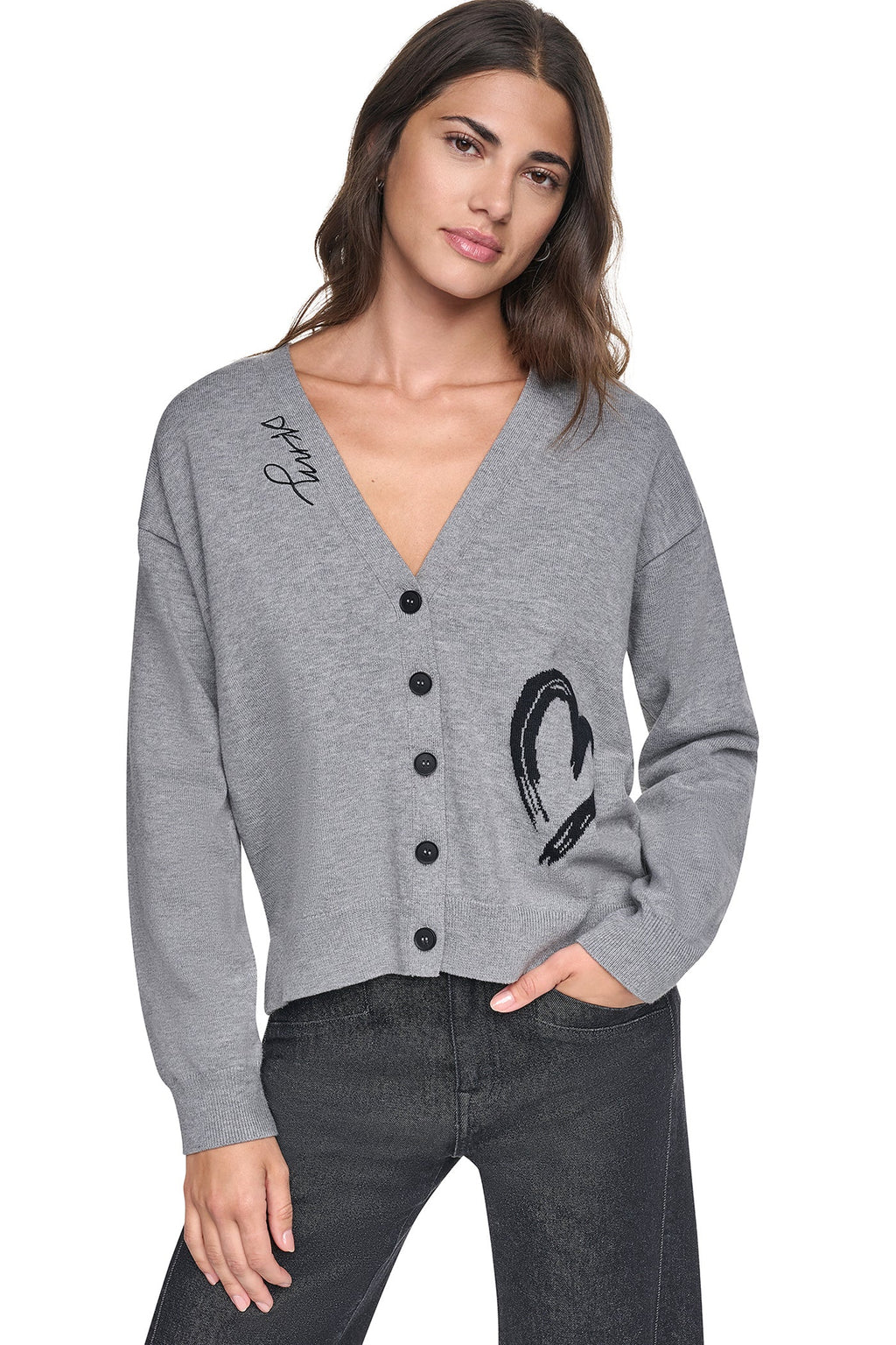 BRUSHSTROKE HEART CARDIGAN