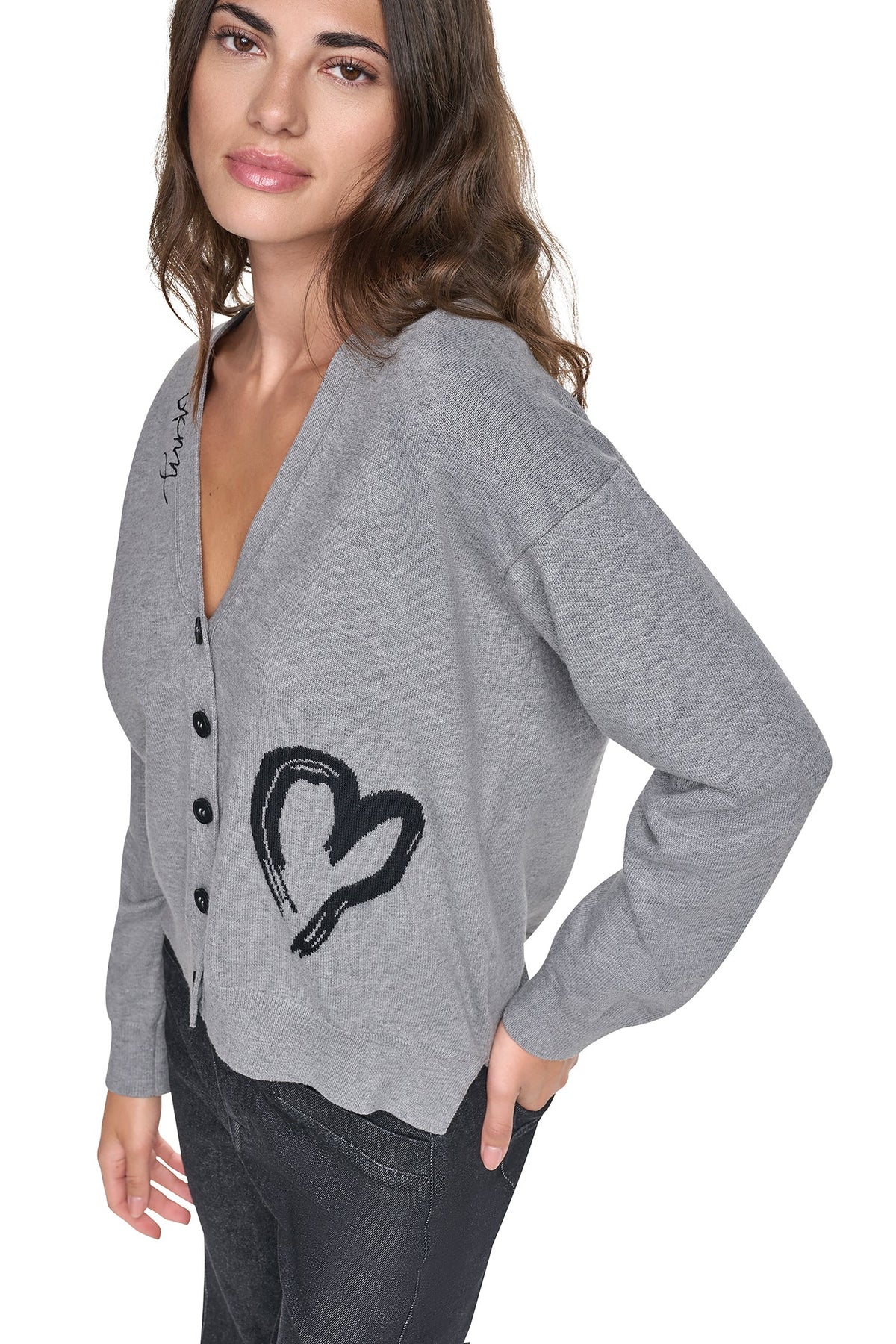 BRUSHSTROKE HEART CARDIGAN