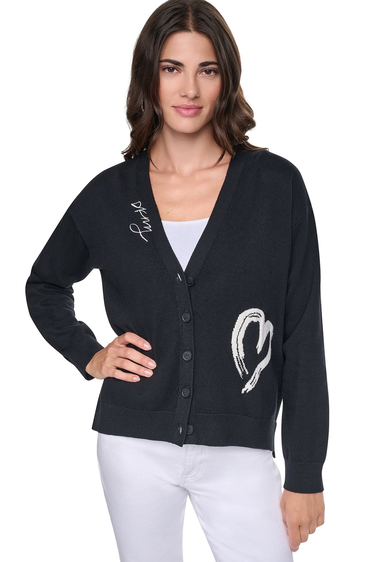 BRUSHSTROKE HEART CARDIGAN