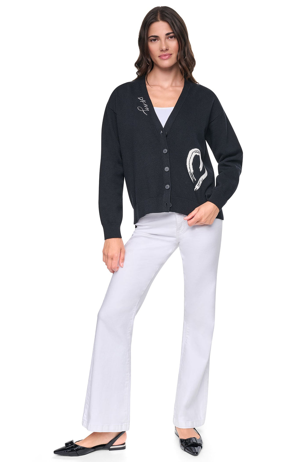 BRUSHSTROKE HEART CARDIGAN