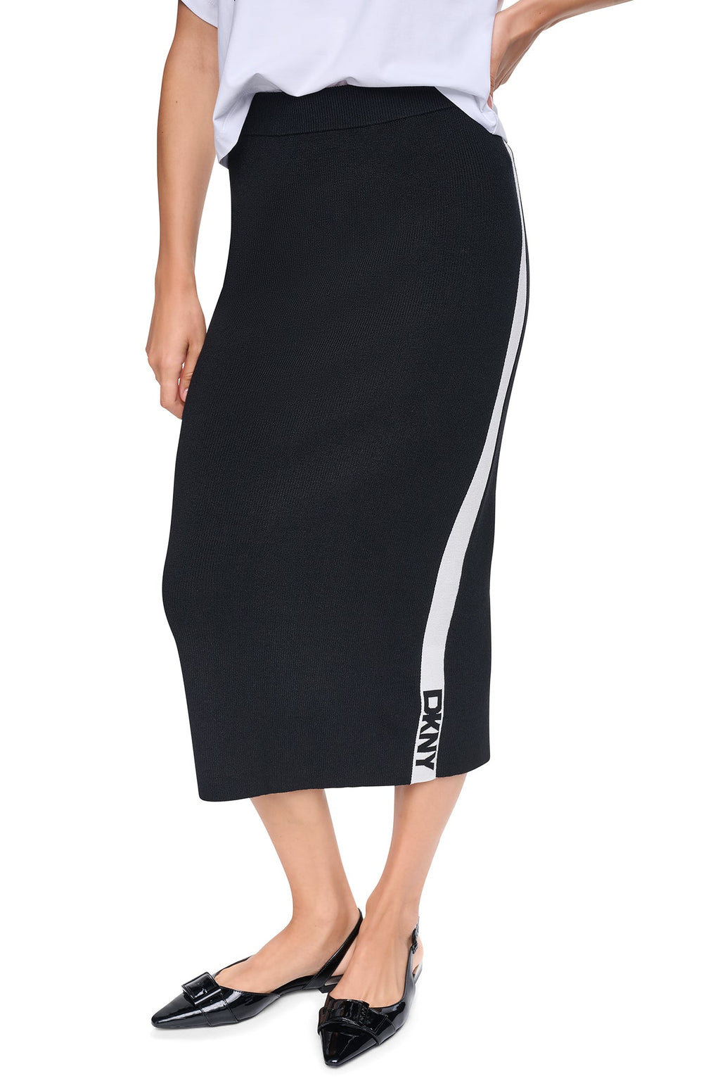 LOGO STRIPE SWEATER SKIRT