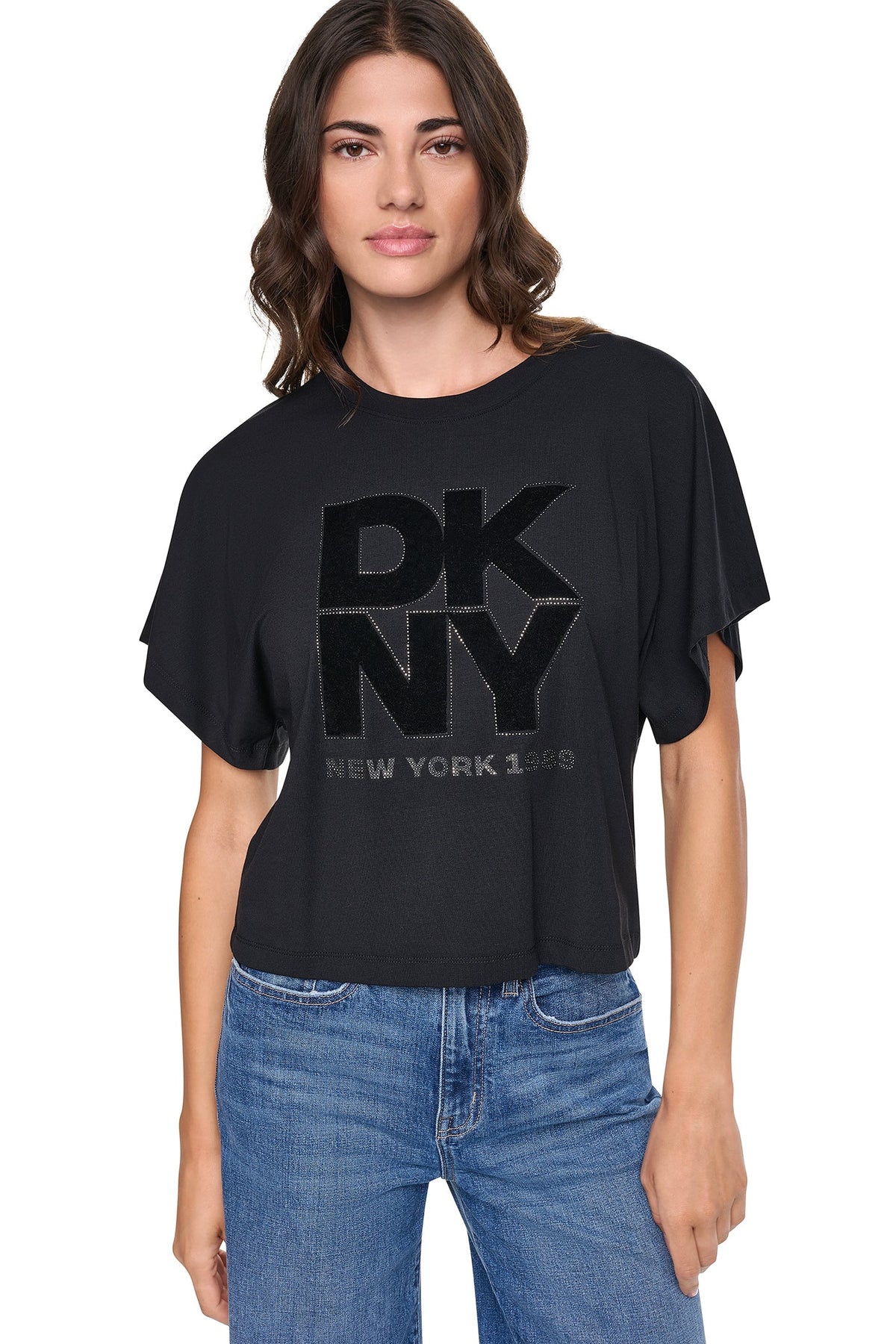 FLOCKED LOGO TEE