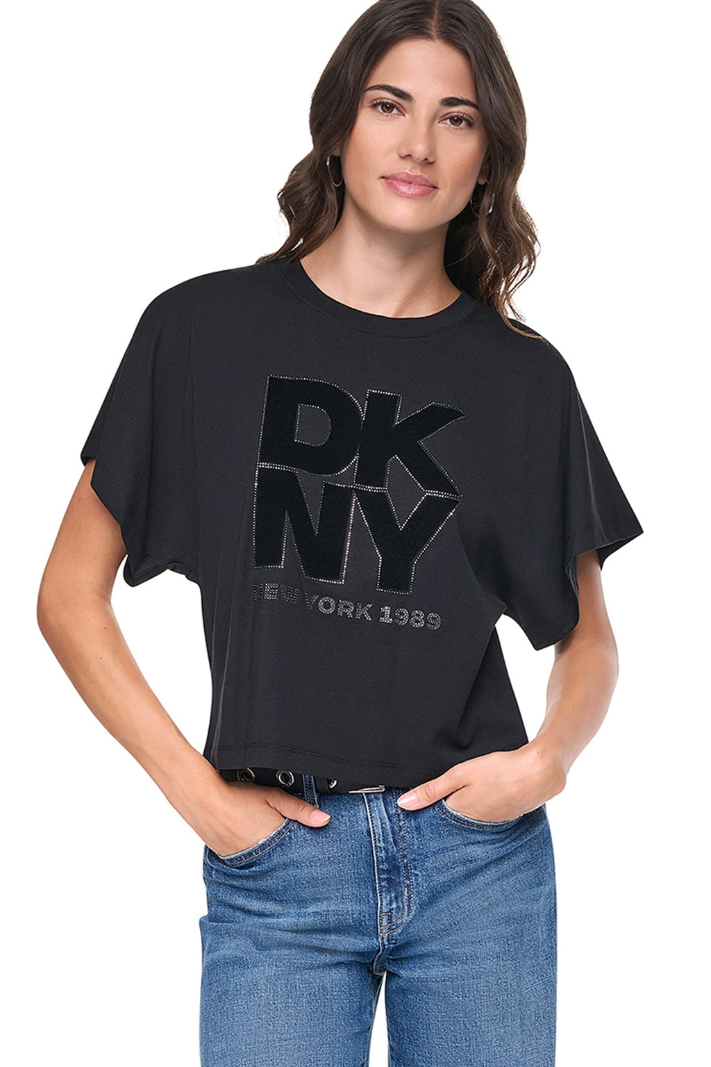 FLOCKED LOGO TEE