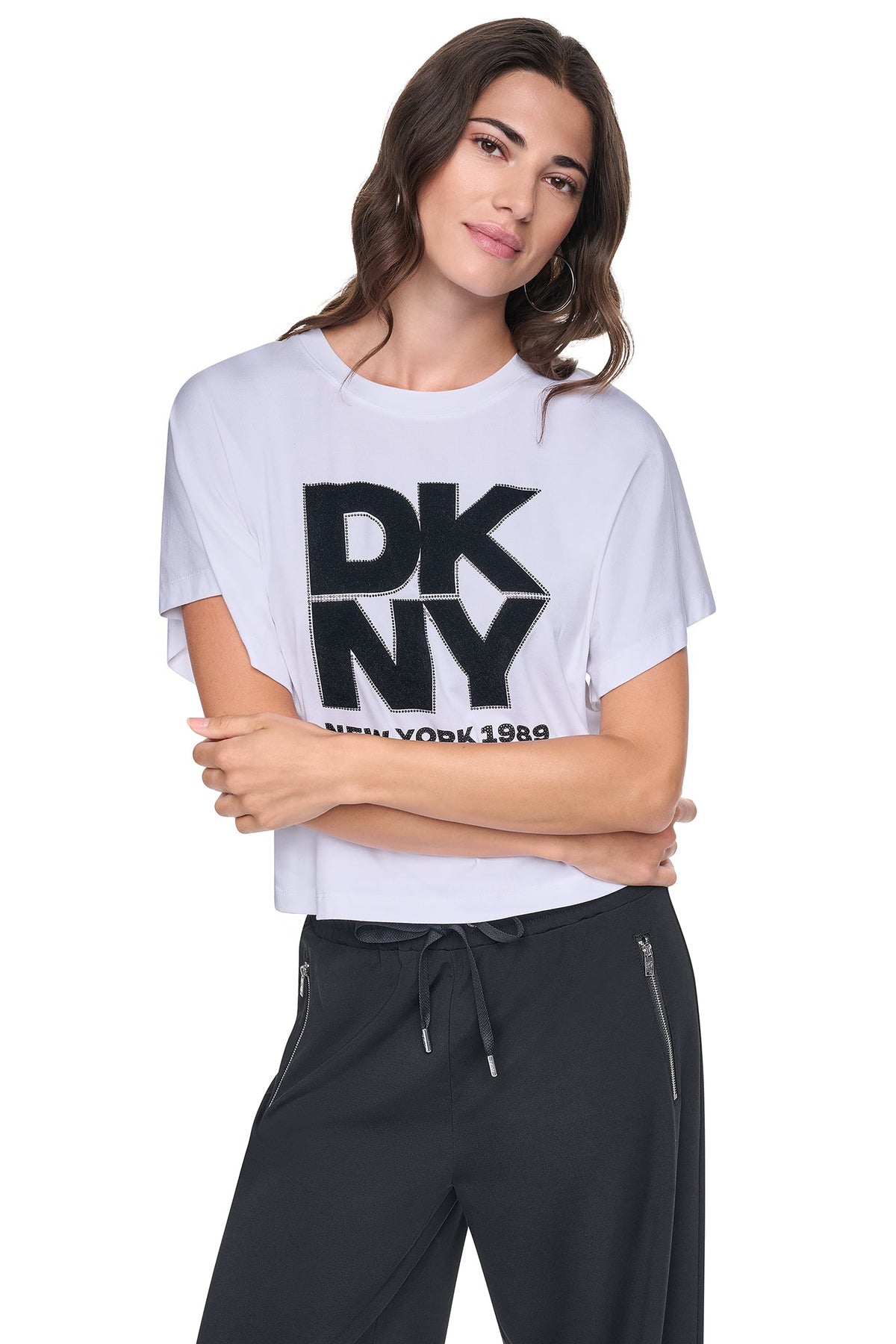 FLOCKED LOGO TEE