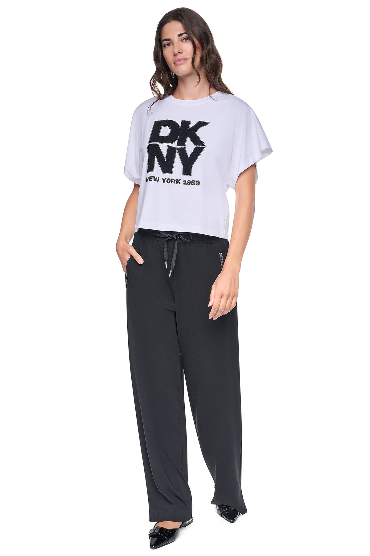 FLOCKED LOGO TEE