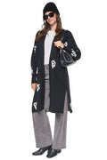 ALL-OVER STACK LOGO LONG CARDIGAN