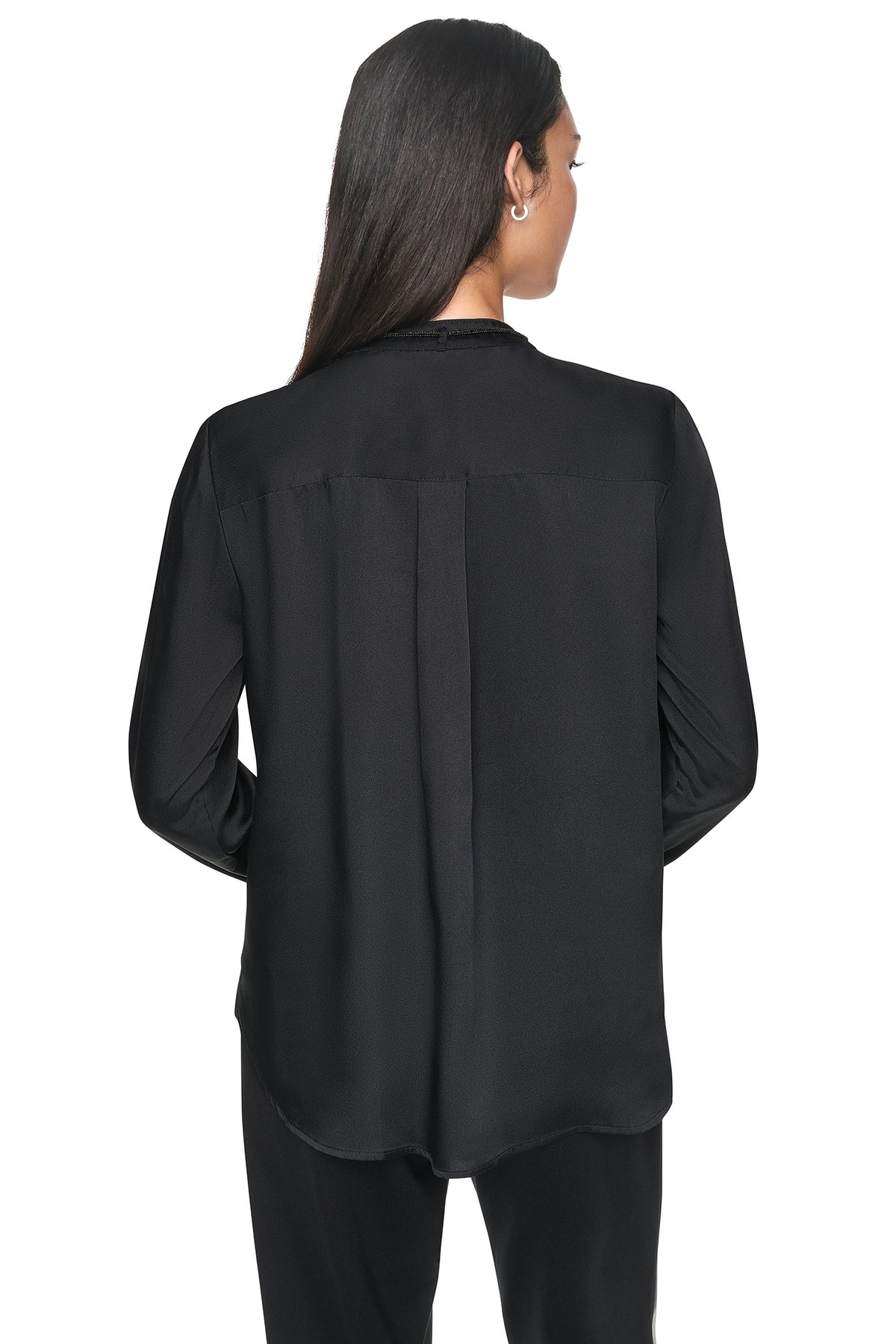 EMBELLISHED NECKTIE BLOUSE
