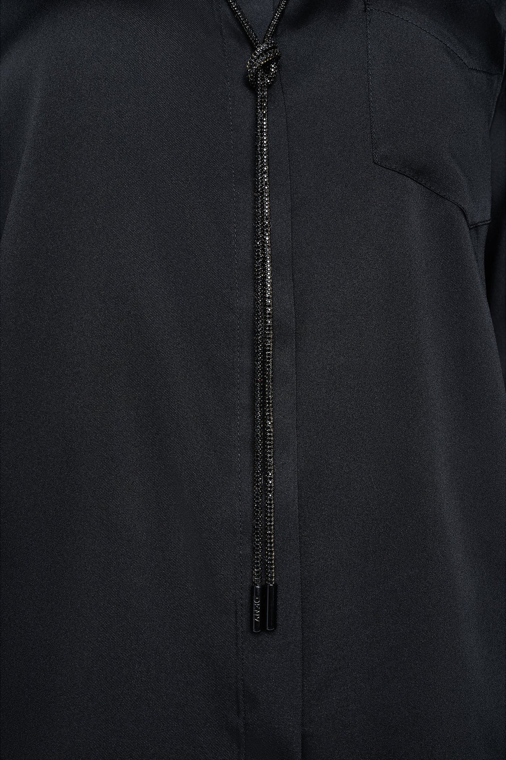 EMBELLISHED NECKTIE BLOUSE