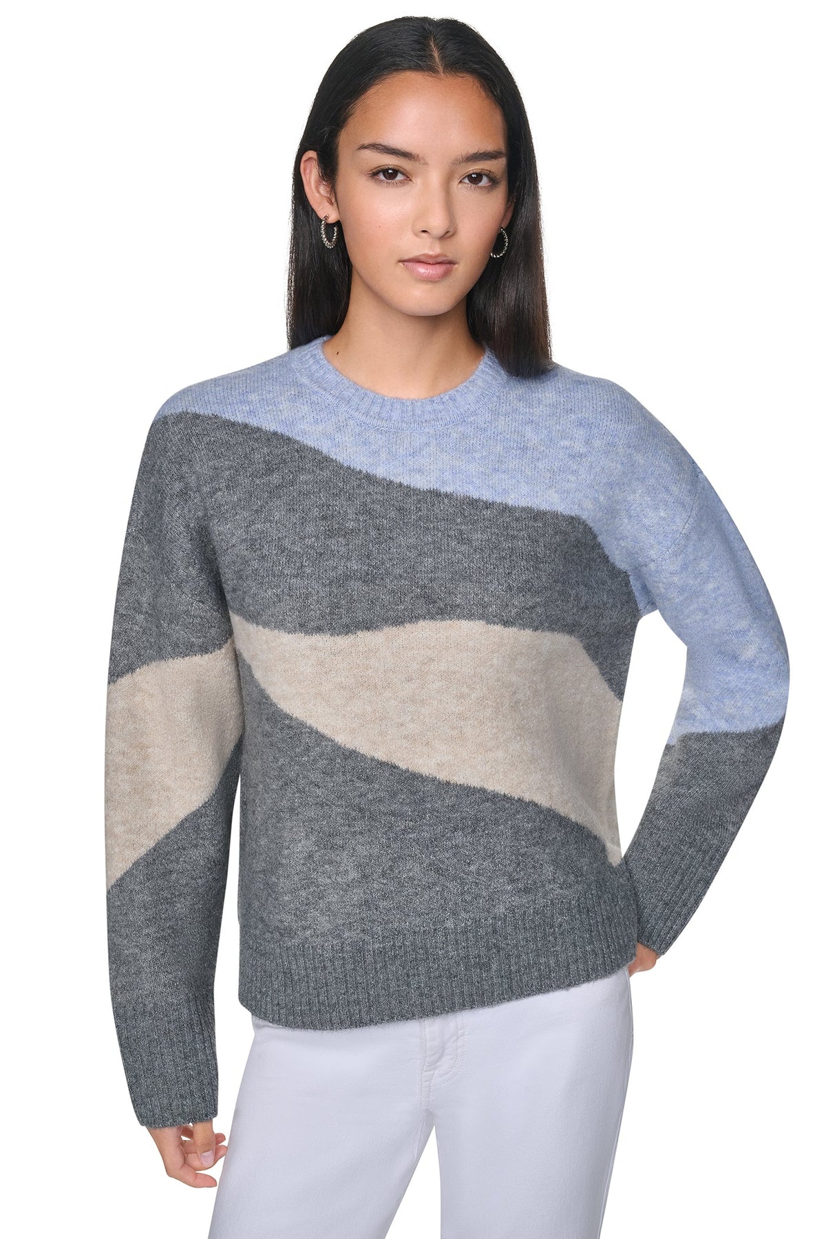 COLORBLOCK CREW NECK SWEATER