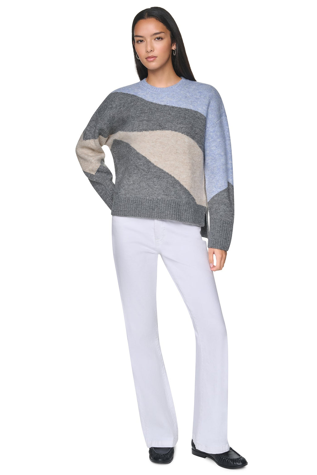 COLORBLOCK CREW NECK SWEATER