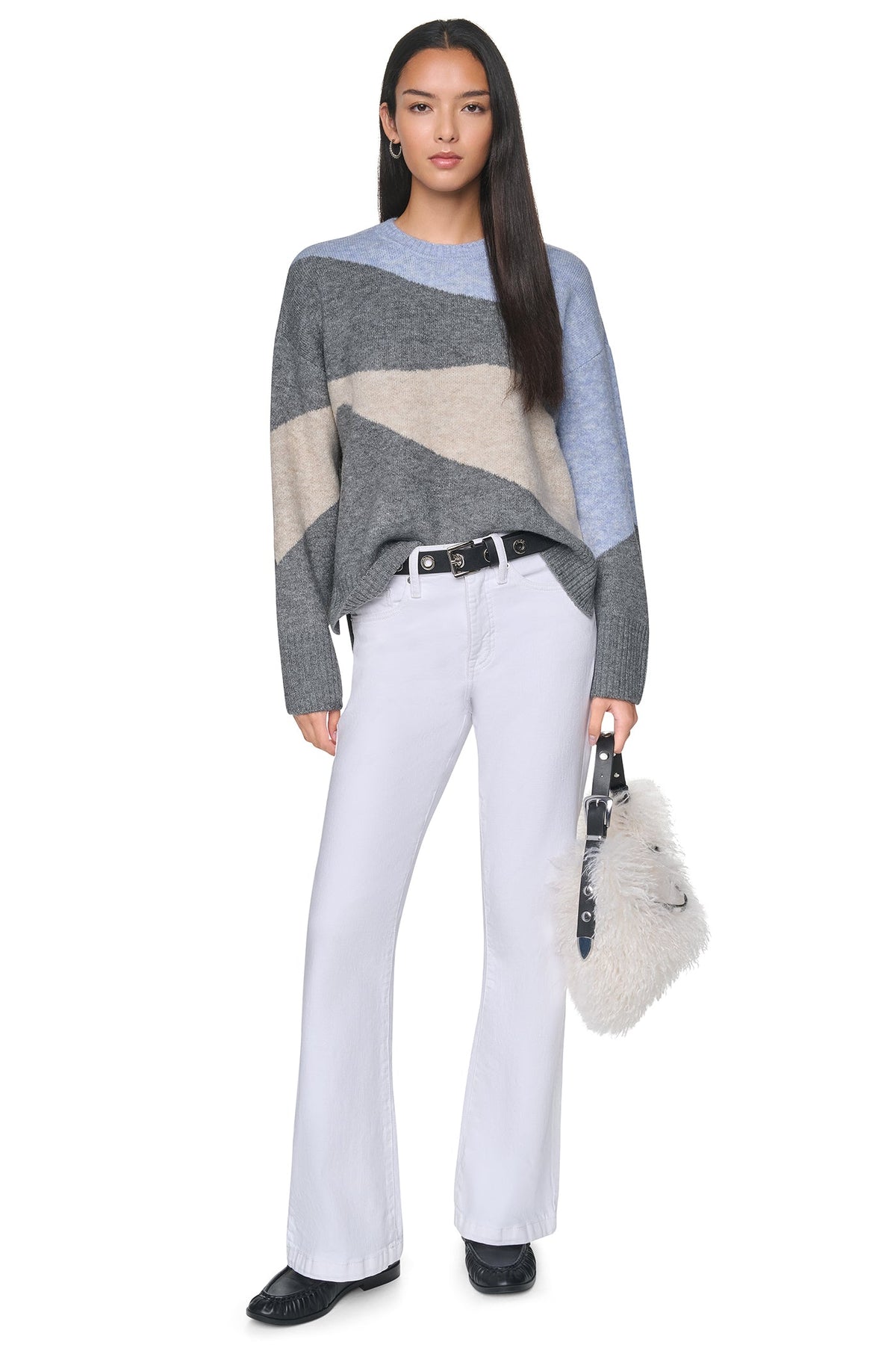 COLORBLOCK CREW NECK SWEATER