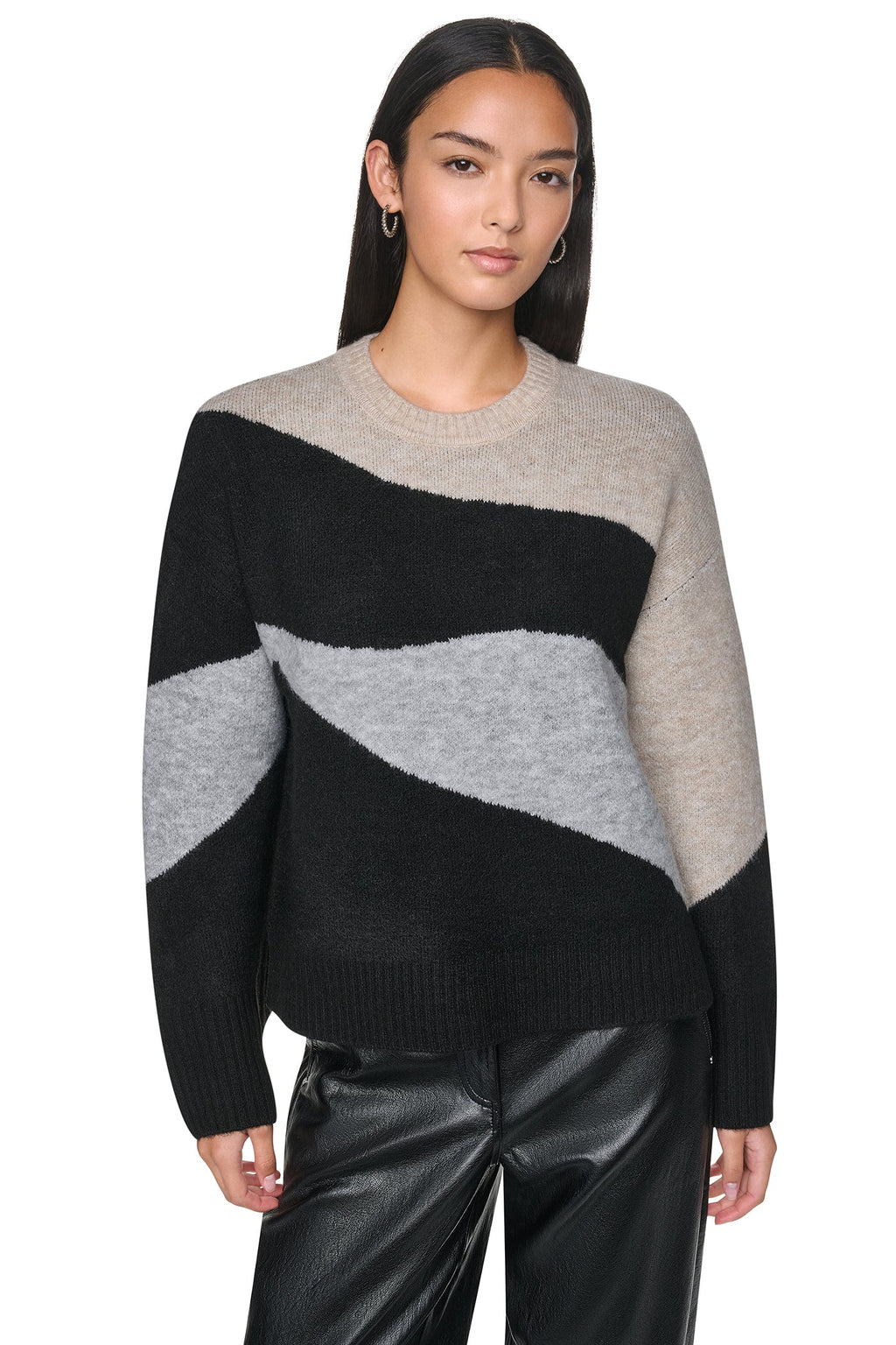COLORBLOCK CREW NECK SWEATER