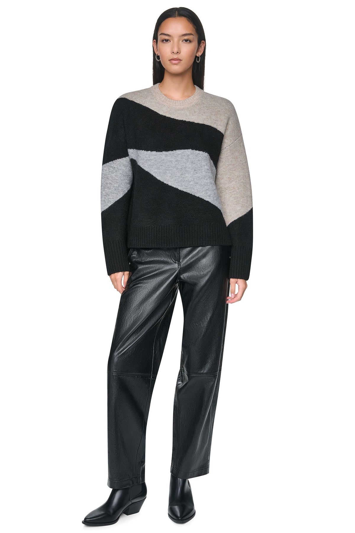 COLORBLOCK CREW NECK SWEATER