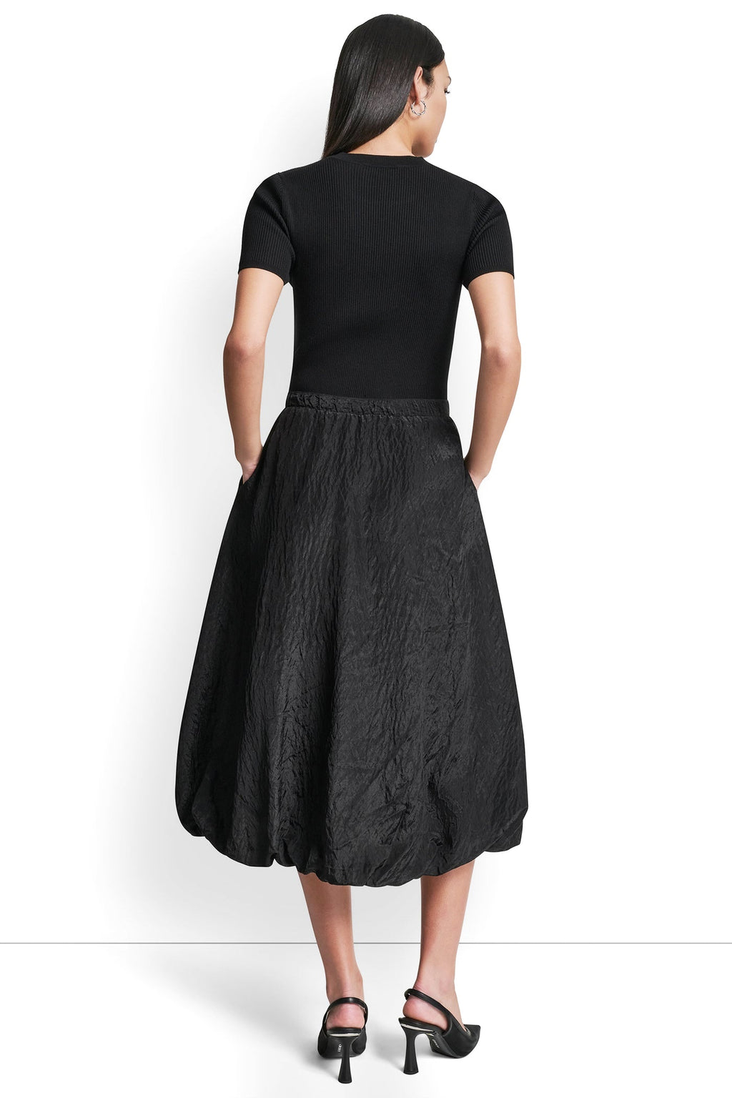 MIXED MEDIA CARGO MIDI BUBBLE DRESS