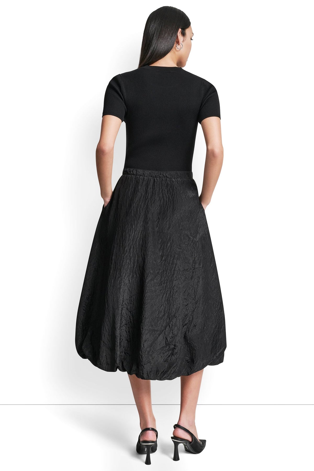 MIXED MEDIA CARGO MIDI BUBBLE DRESS