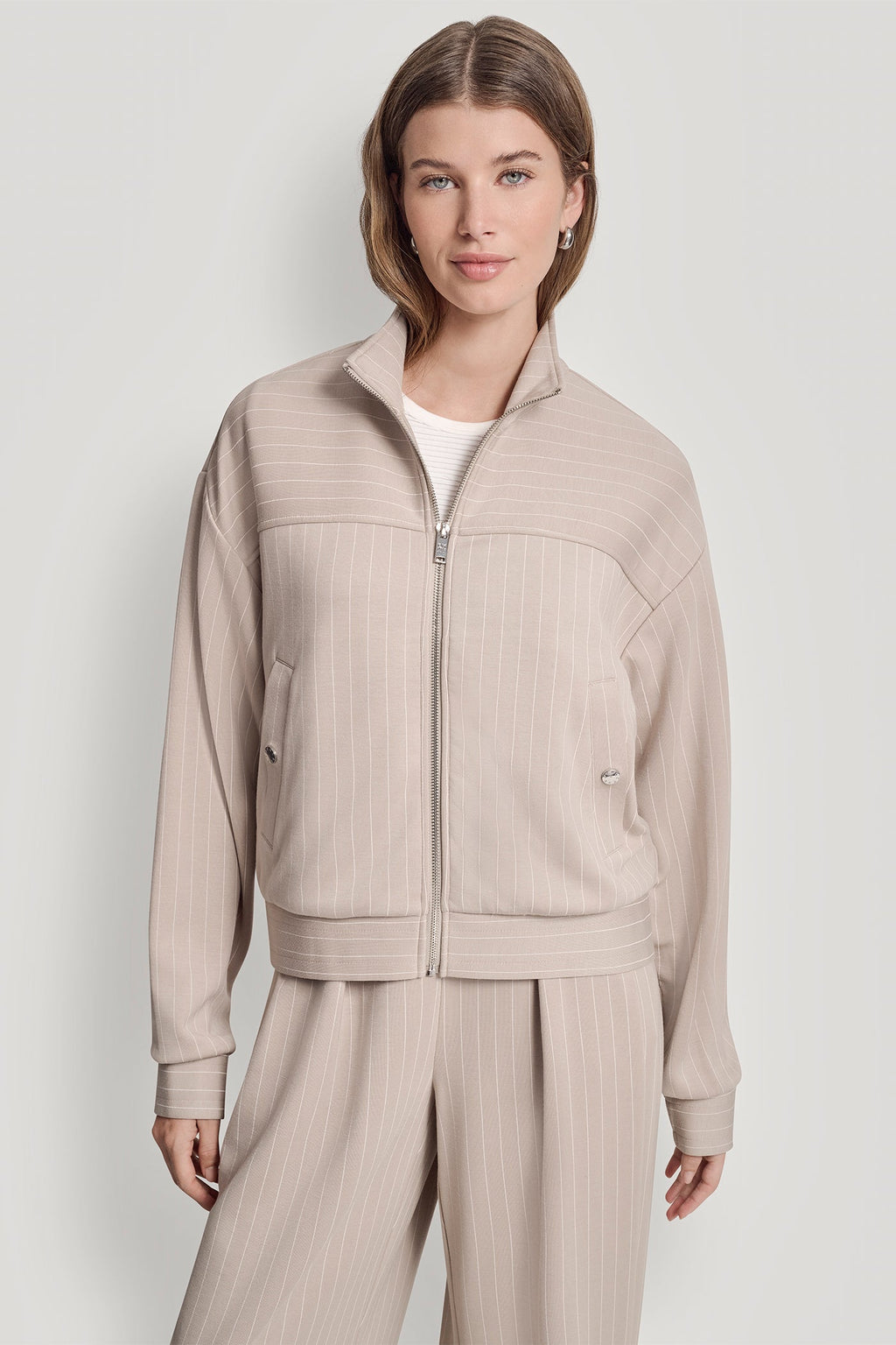 PINSTRIPED TRACK JACKET