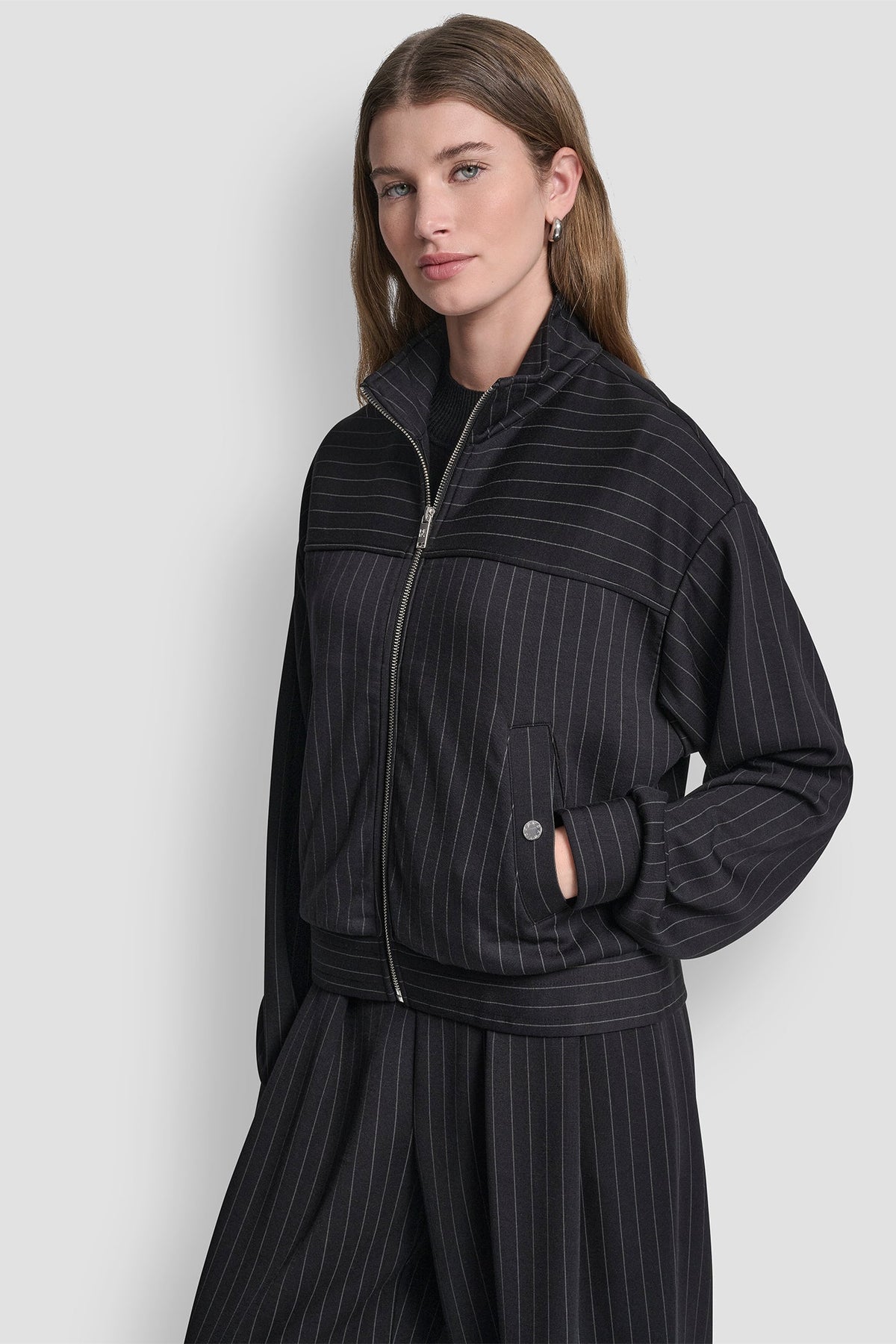 PINSTRIPED TRACK JACKET