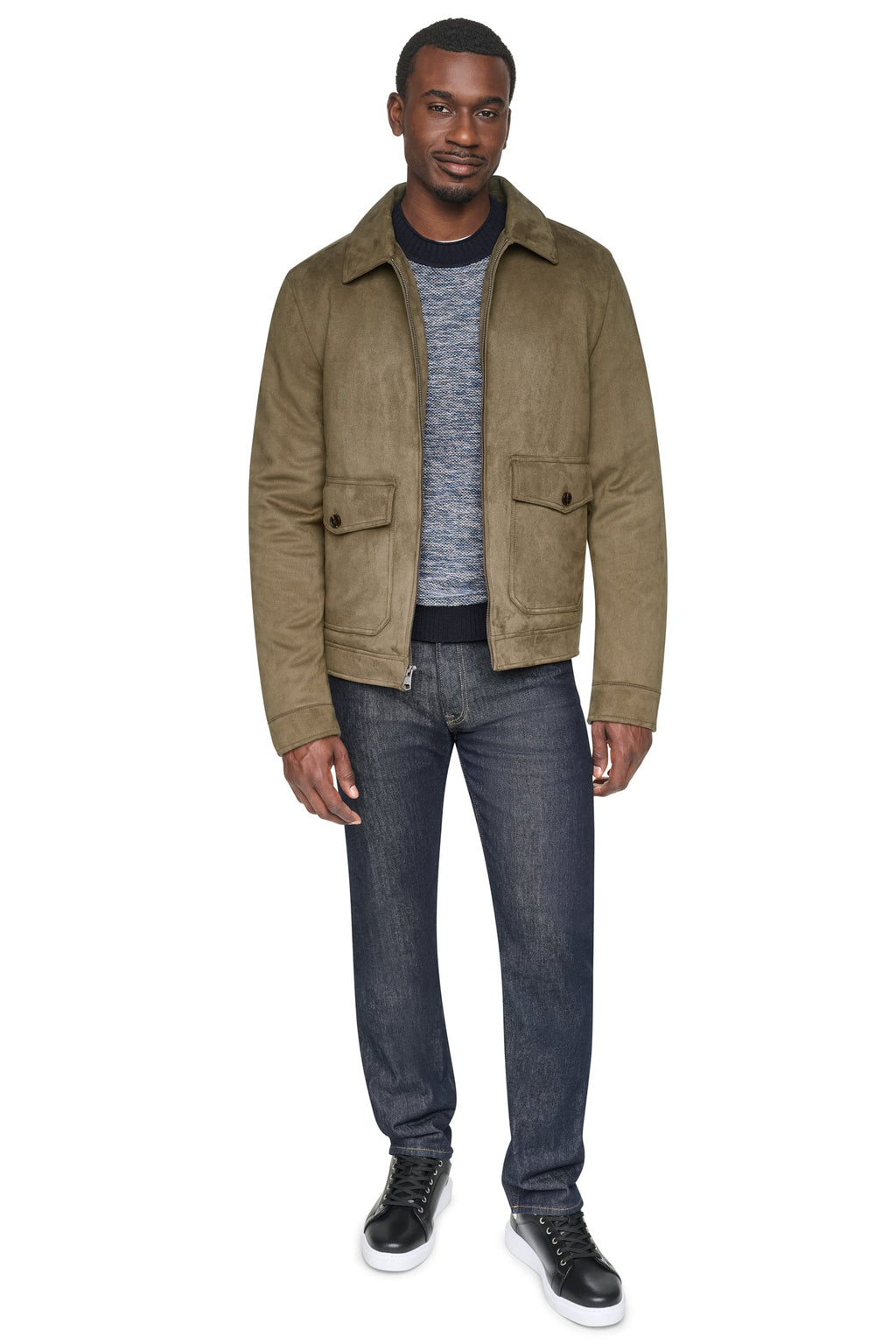 FAUX SUEDE TRUCKER JACKET