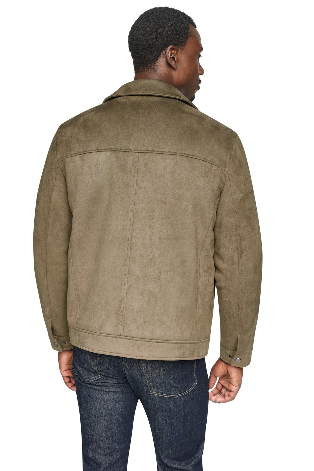 FAUX SUEDE TRUCKER JACKET