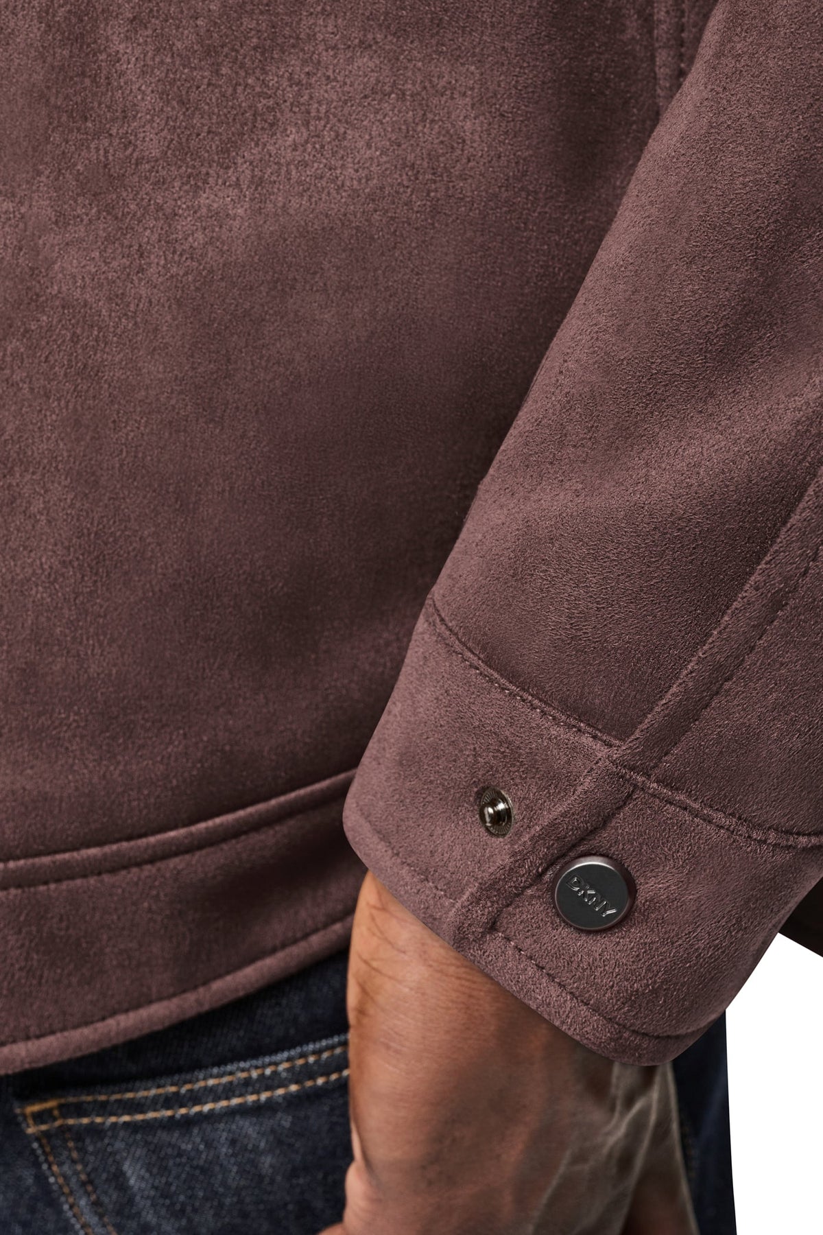 FAUX SUEDE TRUCKER JACKET