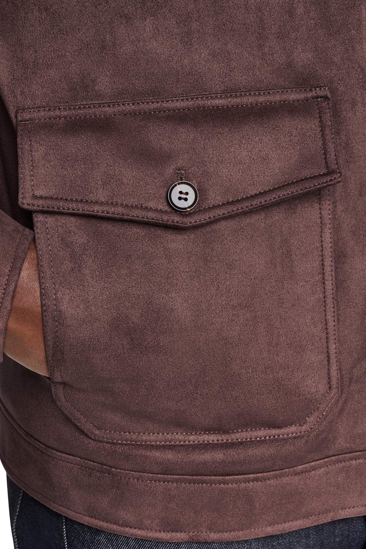 FAUX SUEDE TRUCKER JACKET