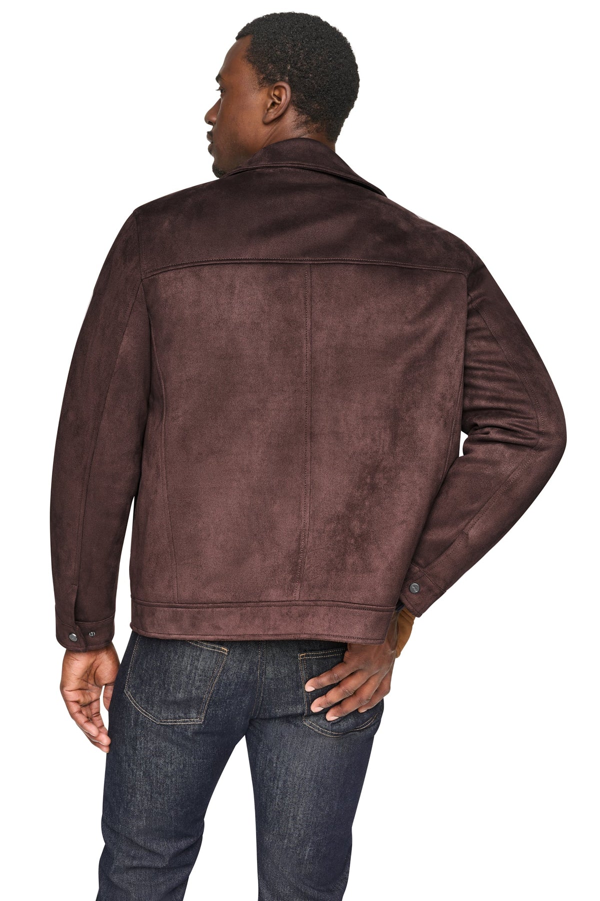 FAUX SUEDE TRUCKER JACKET