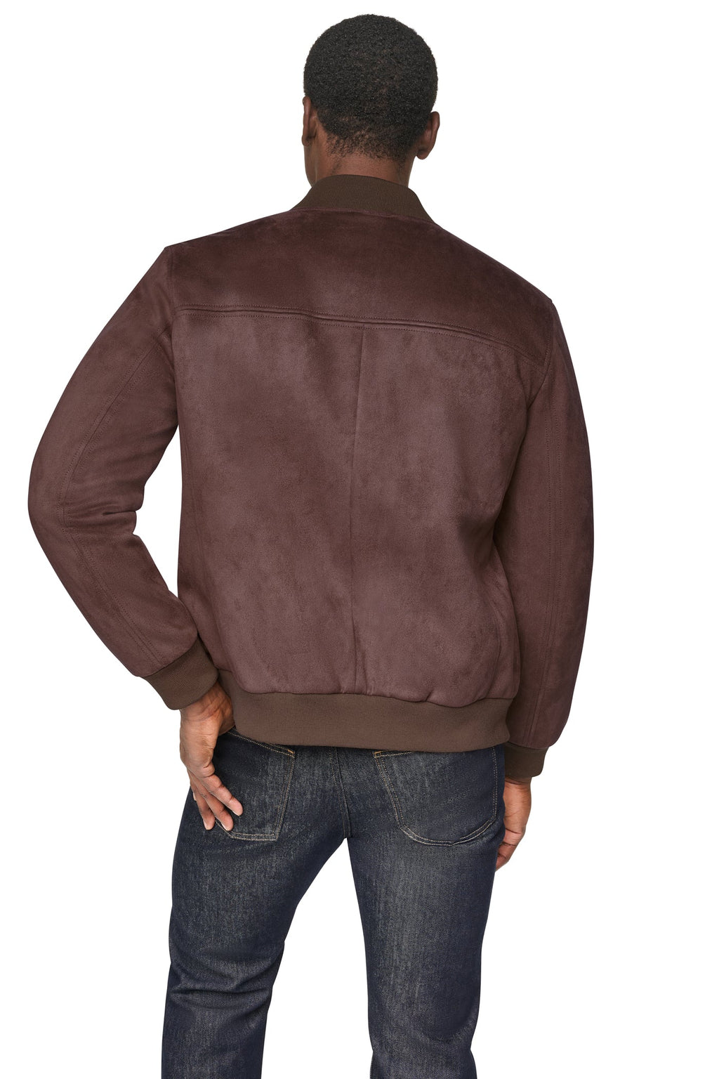 FAUX SUEDE BOMBER JACKET