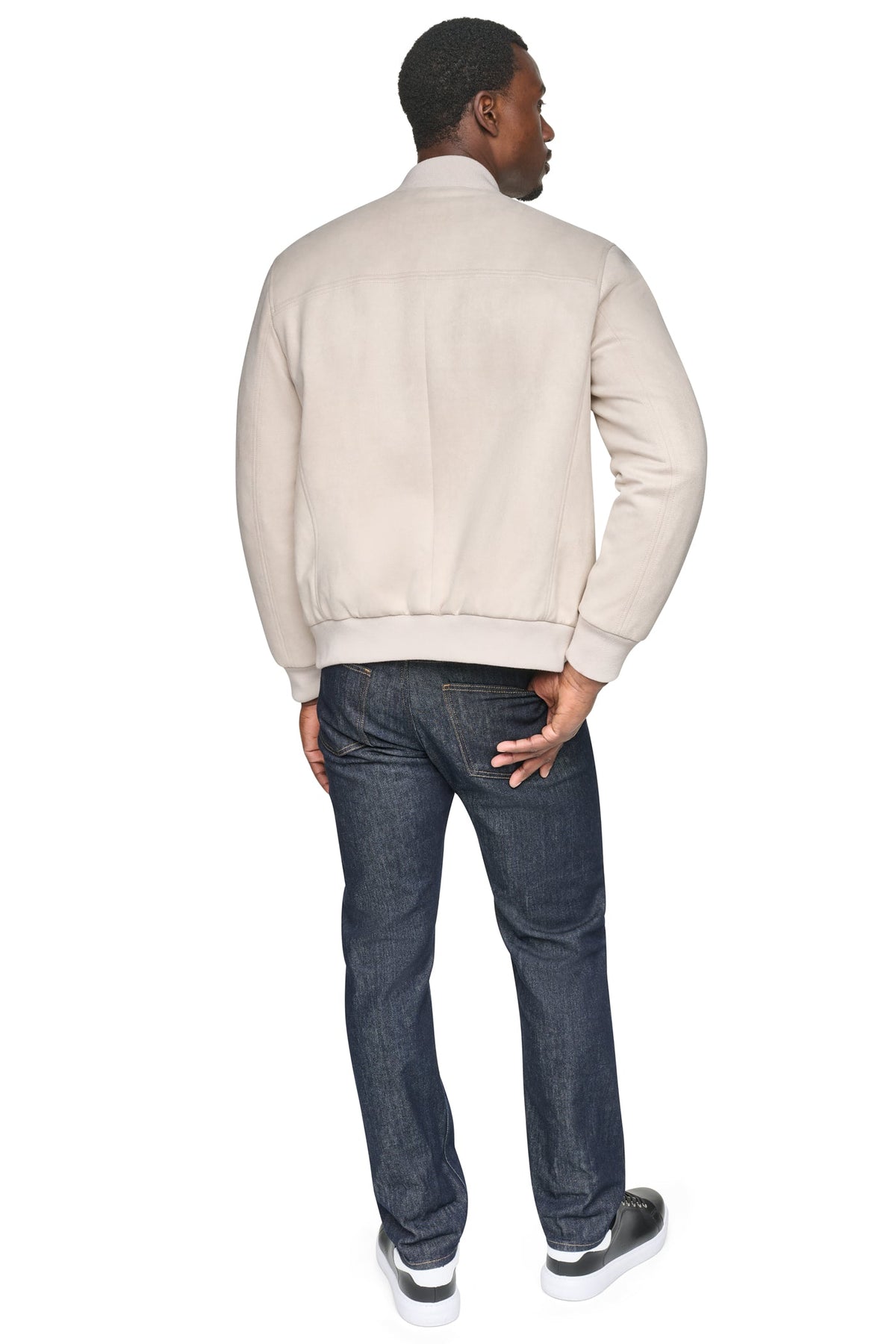 FAUX SUEDE BOMBER JACKET