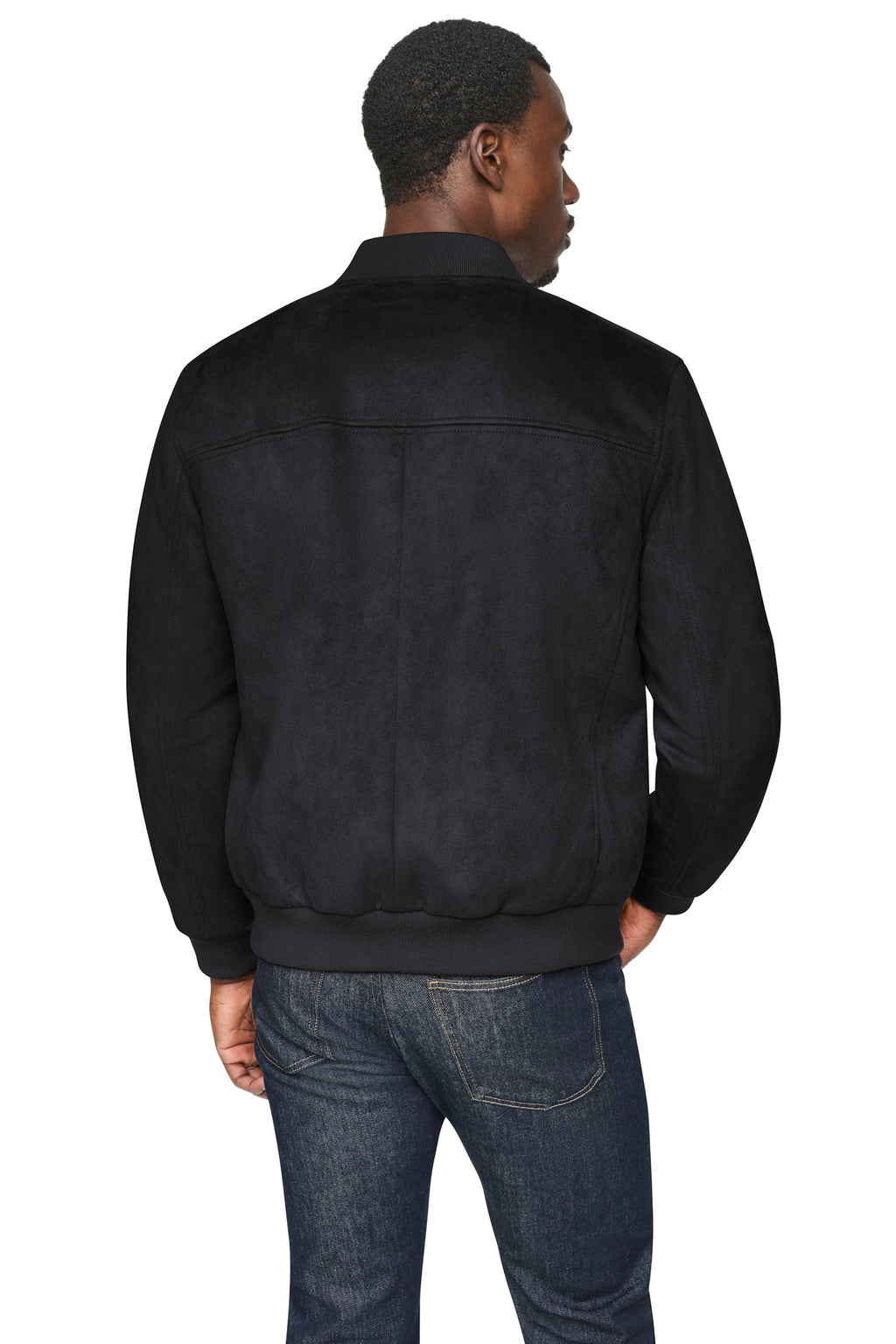 FAUX SUEDE BOMBER JACKET