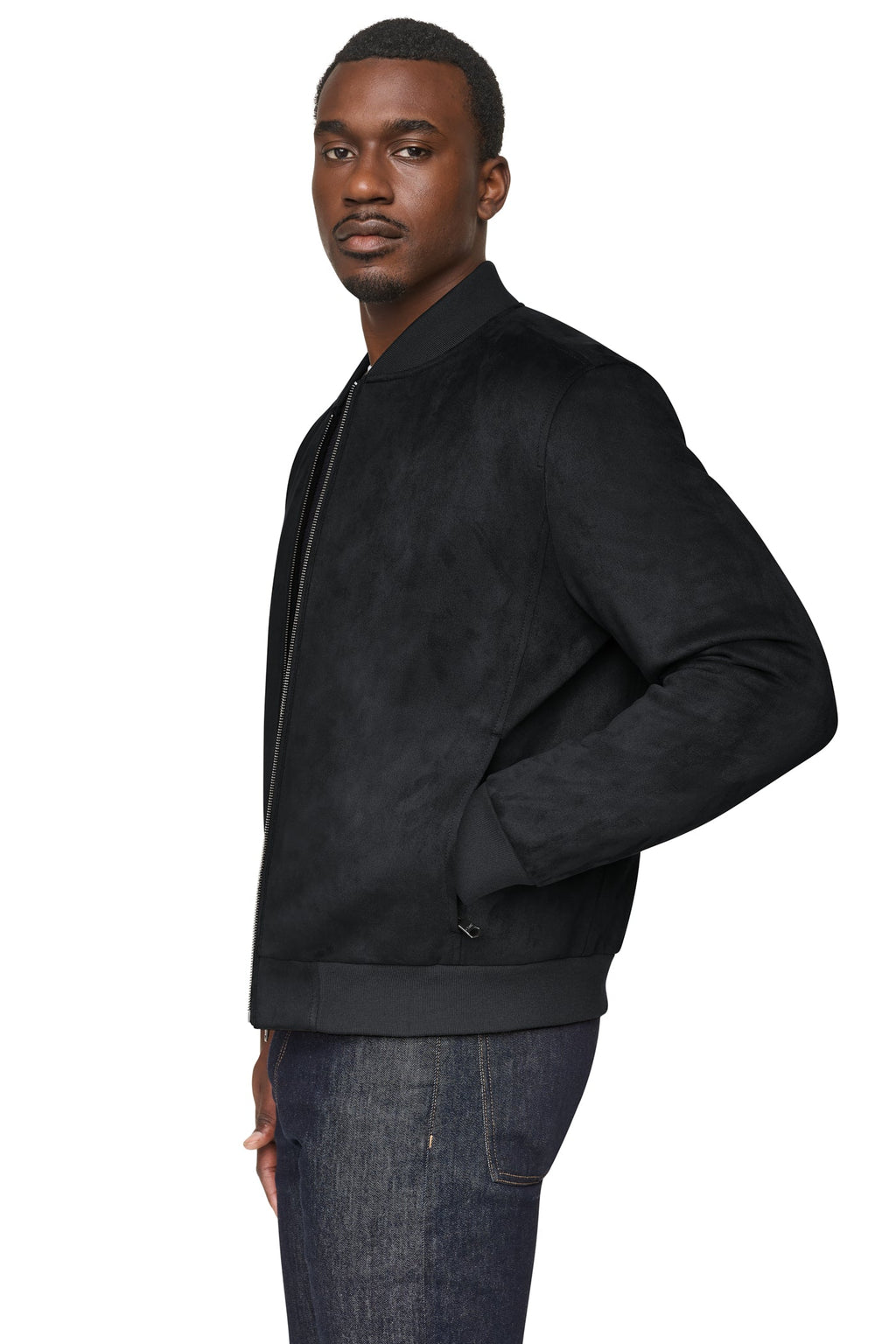 FAUX SUEDE BOMBER JACKET