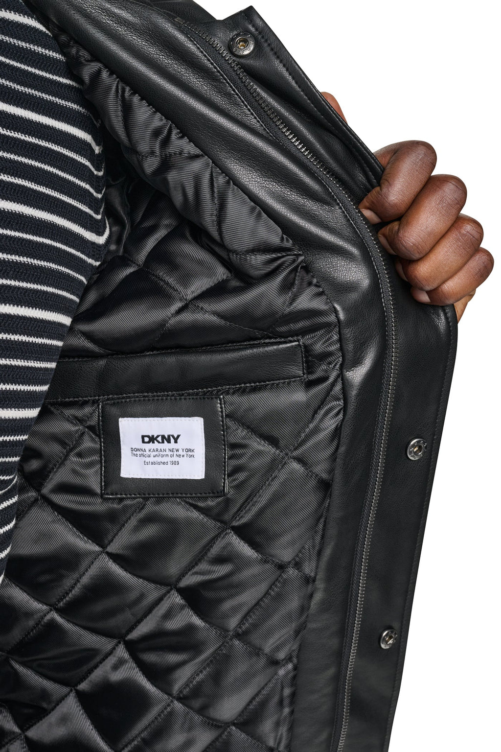 FAUX LEATHER HOODED BOMBER JACET