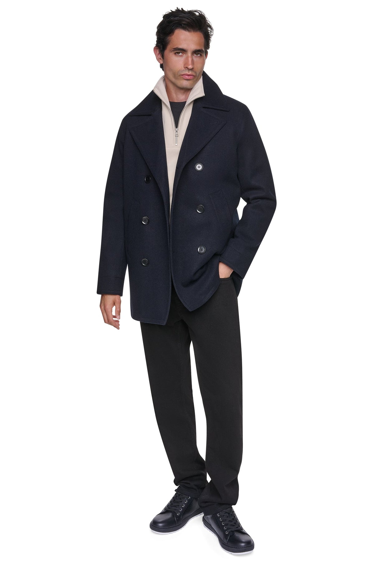 FAUX WOOL PEACOAT