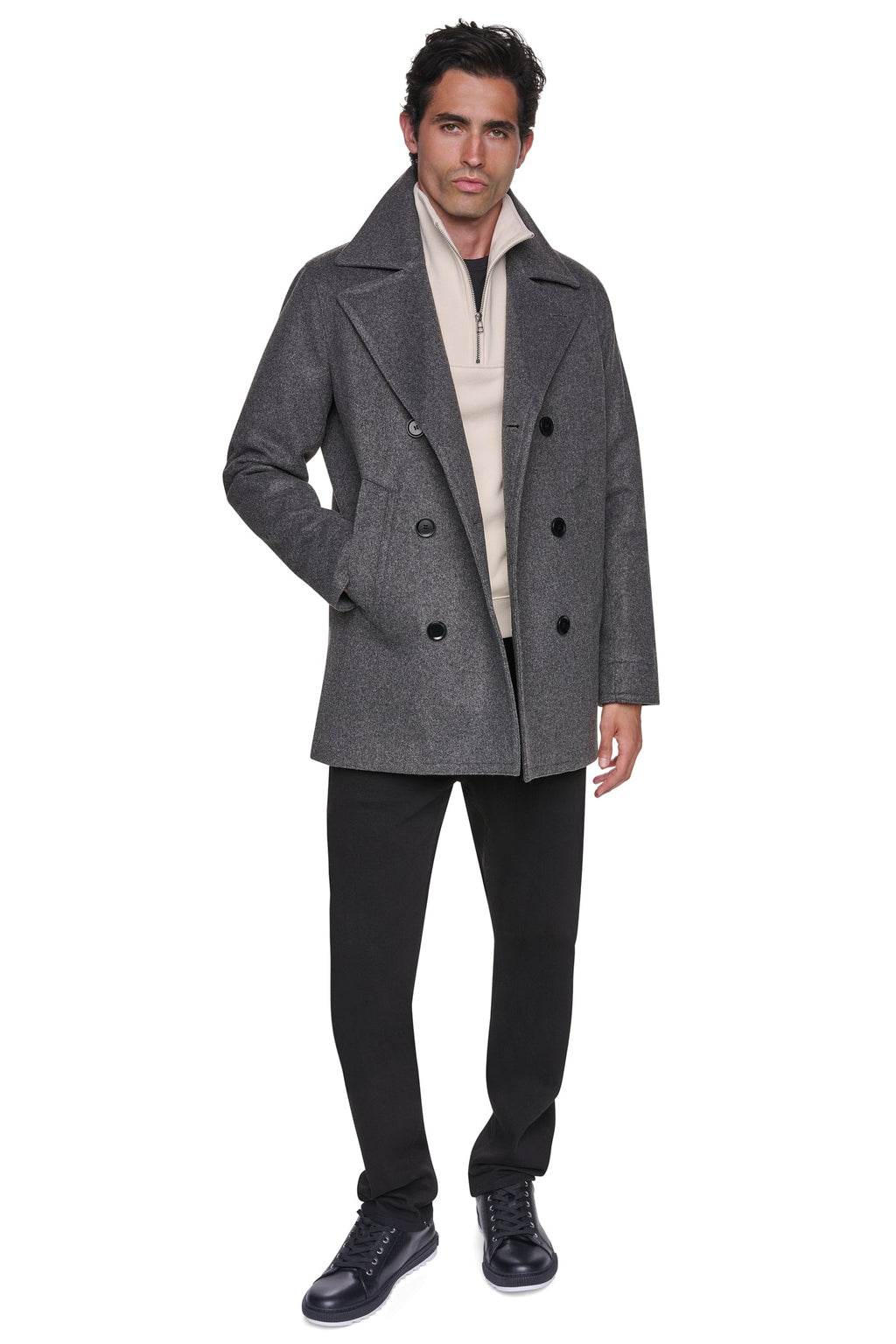 FAUX WOOL PEACOAT