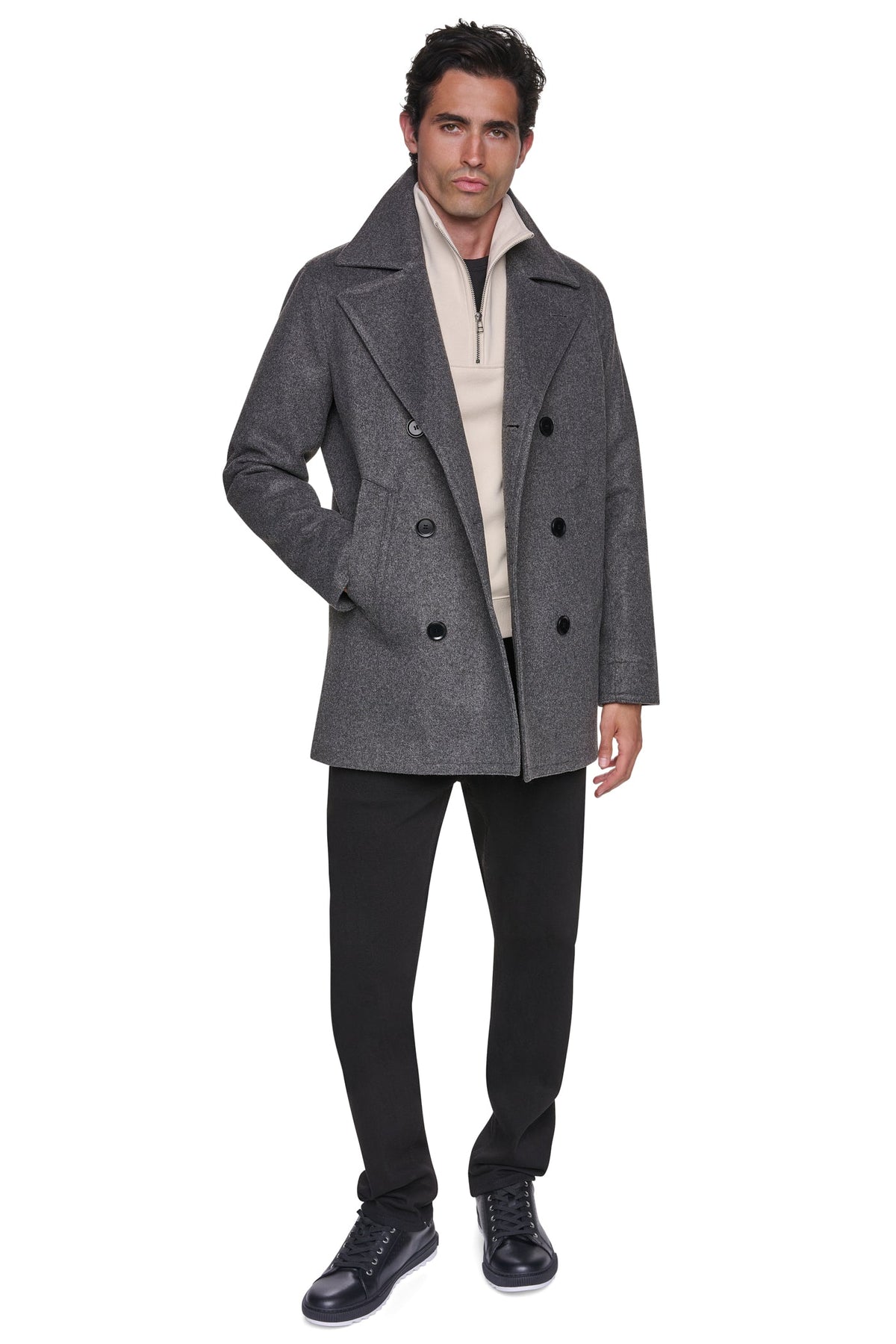 FAUX WOOL PEACOAT