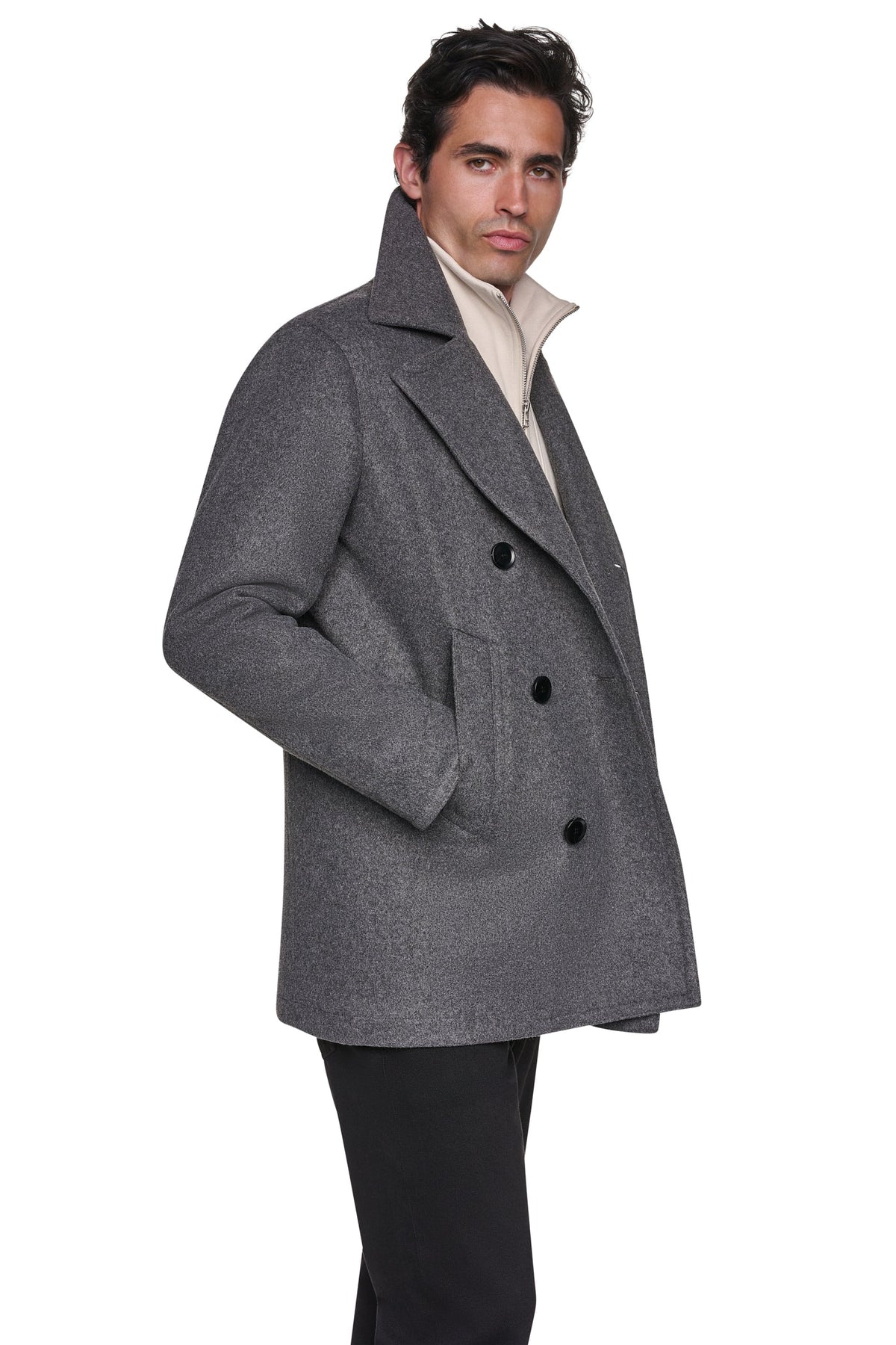 FAUX WOOL PEACOAT