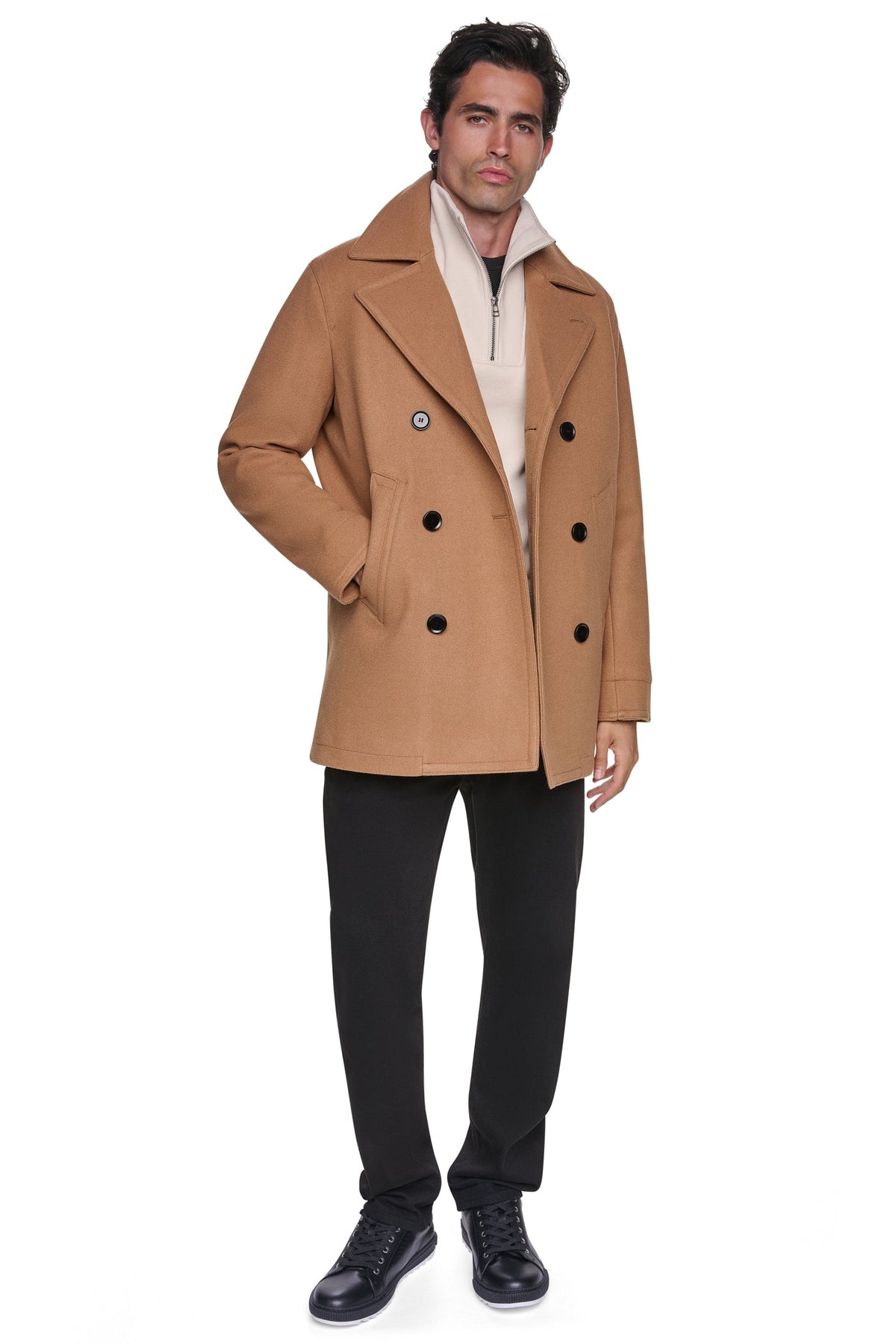 FAUX WOOL PEACOAT