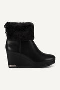 NADRA FAUX SHEARLING WEDGE BOOTIE